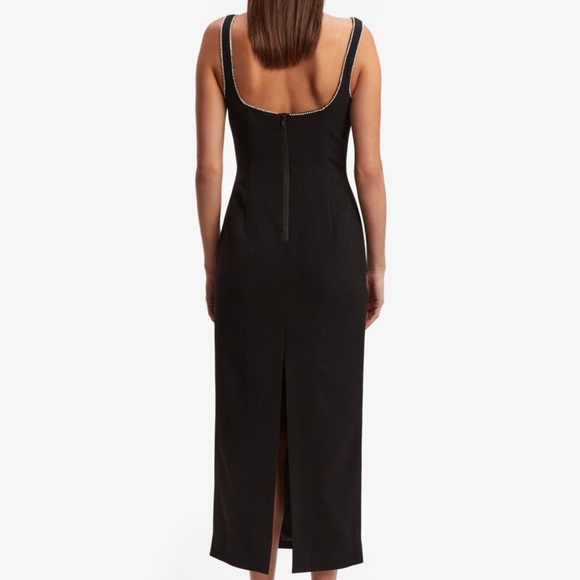Bardot Brooklyn Diamonte Midi Dress In Black - Picture 4 of 13